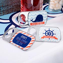 Personalized Silver Bottle Opener - Nautical Birthday 