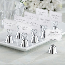 Silver Kissing Bell Place Card/Photo Holder (Set of 24)