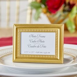 Beautifully Beaded Gold Place Card/Photo Holder (Set of 6)