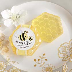 "Mommy To Bee" Honey-Scented Honeycomb Soap - set of 4