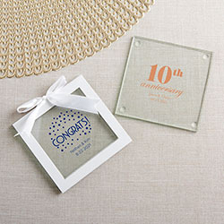 Personalized Glass Coaster - Anniversary (Set of 12)