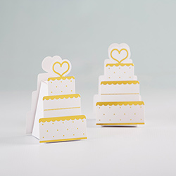 Gold Wedding Cake Favor Box (Set of 12)