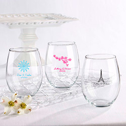Personalized Stemless Wine Glass 15 oz. (Wedding)