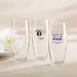 Personalized Stemless Champagne Glass – Baby Shower