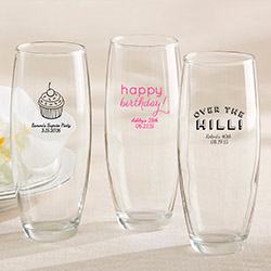 Personalized Stemless Champagne Glass – Birthday