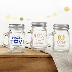 Personalized 4 oz. Mini Mason Mug Shot Glass with Lid - Religious