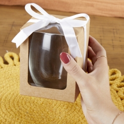 Kraft 15 oz. Glassware Gift Box with Ribbon (Set of 20)