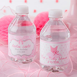 Personalized Water Bottle Labels- Tutu Cute