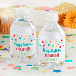 Personalized Water Bottle Labels - Happy Birthday