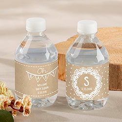 Personalized Water Bottle Labels - Rustic Charm Baby Shower