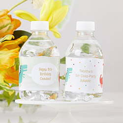 Personalized Water Bottle Labels - Dino Party
